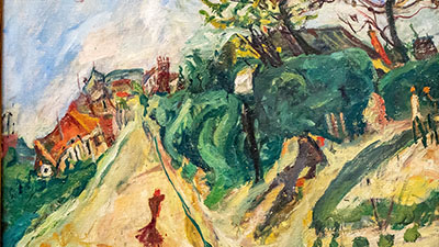 Chaïm Soutine - Paysage avec personnage ( vers 1918-1919 ) Huile sur toile